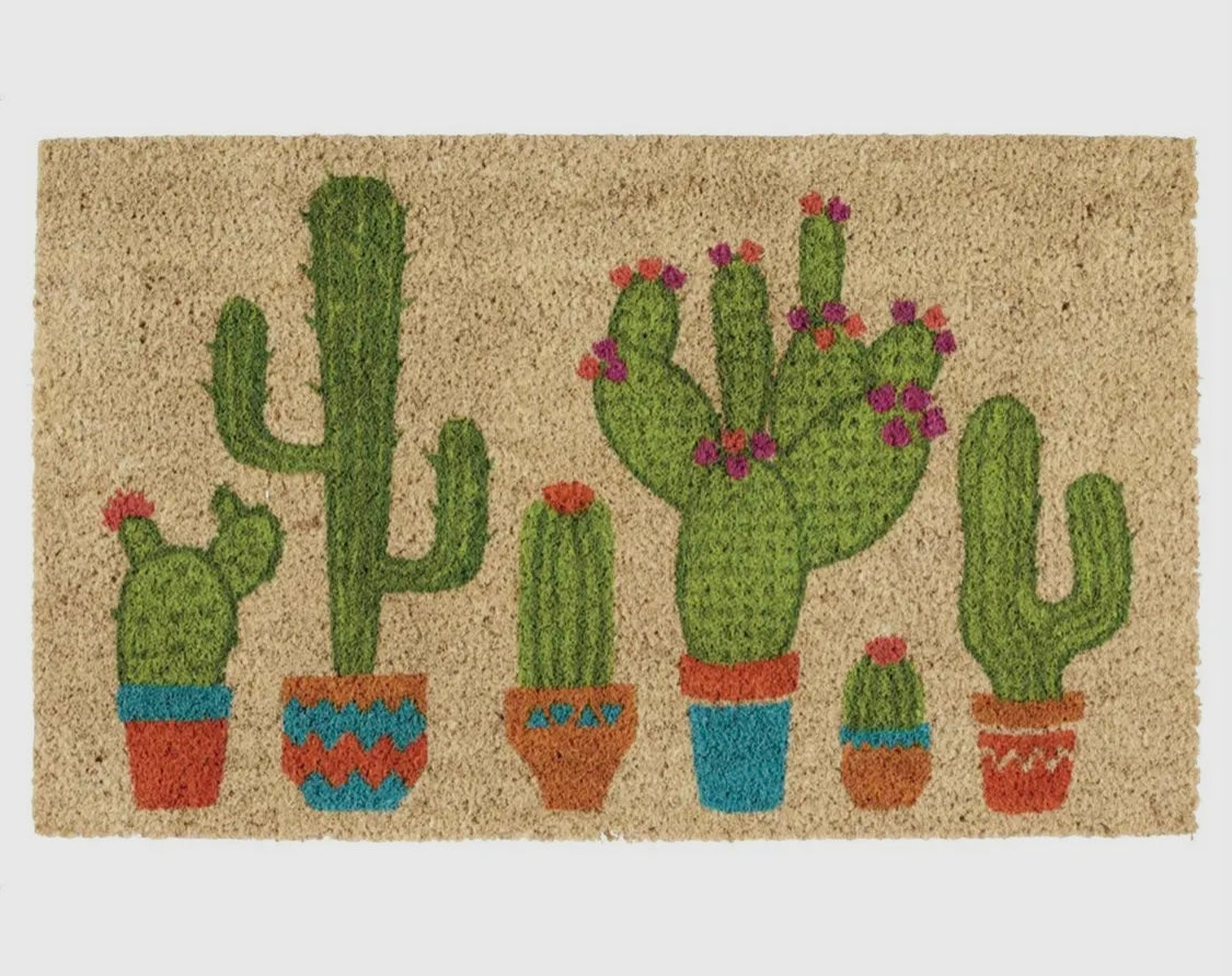 Coir Door Mat- potted cacti